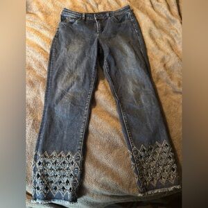 Joseph Ribkoff Diamond Cut-out Jeans